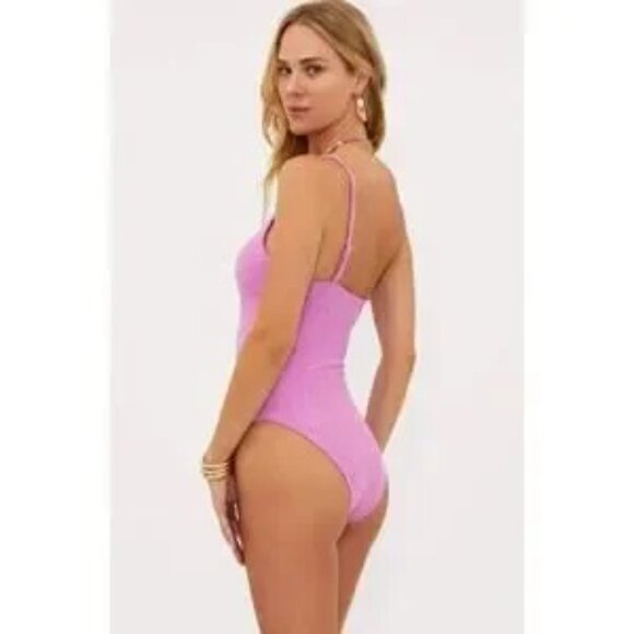 BEACH RIOT Purple Athena One Shoulder One Piece Swimsuit SZ XL - Picture 2 of 10